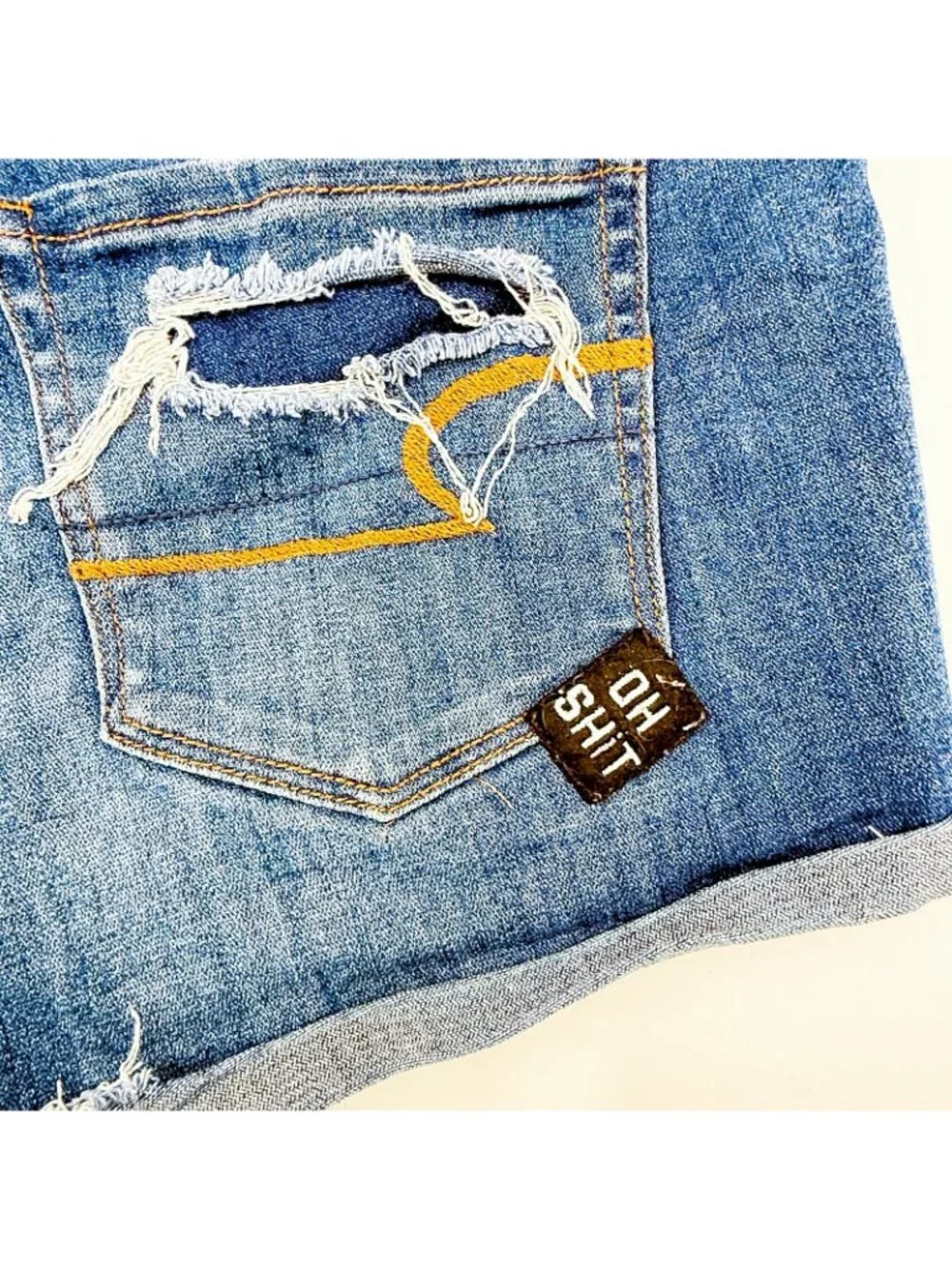 American Eagle Hi-Rise Shorts Size 4 Shortie Next Level Stretch Distressed Tacos